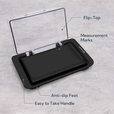 KITCHENDAO Airtight Flip-Top Butter Dish with Lid for Countertop and Refrigerator, Butter Keeper, Plastic Butter Holder Tray for 2 Sticks East Coast/West Coast/European Style/ Kerrygold Butter in Saudi Arabia