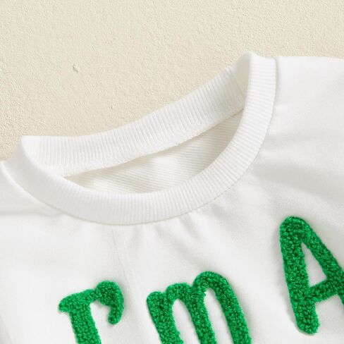 Toddler Baby Boy St Patricks Day Outfit Letter Clover Print Long Sleeve Sweatshirt Sweatpants Set Spring Clothes in Kuwait