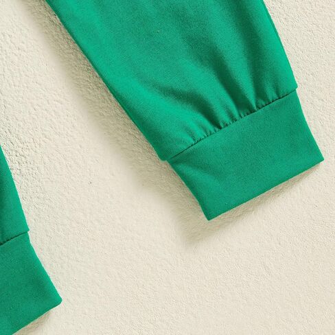 Toddler Baby Boy St Patricks Day Outfit Letter Clover Print Long Sleeve Sweatshirt Sweatpants Set Spring Clothes in Kuwait