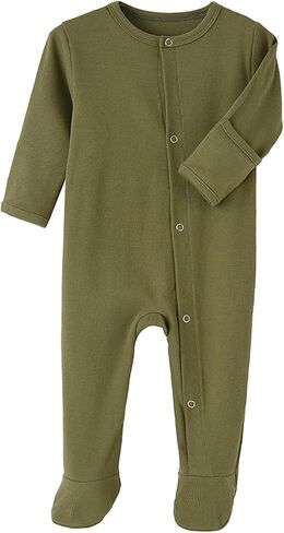 One-Piece Magnetic Button Jumpsuits Long Sleeved Warm Cotton Bodysuit Unisex Single-Breasted Clothing for 0-12 Months in Kuwait