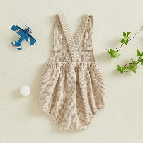 Newborn Infant Baby Boy Summer Outfits Sleeveless Strap Romper Waffle Bodysuit One Piece Golf Onesie Clothes in Kuwait