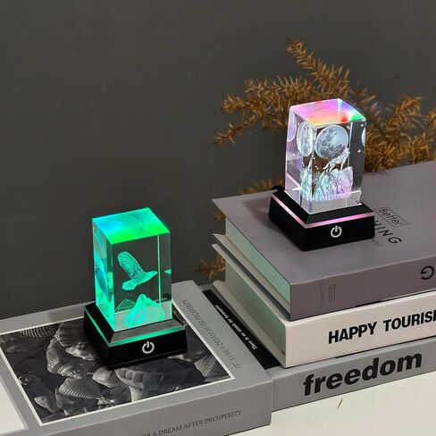 LED Light Base for Crystal Ball, 2 Pack Touch Control Light Stand, 7 Color Changing Display Base with USB Power, Square Illuminated Pedestal for Glass Art, Resin Figurine, Home Decor in Kuwait