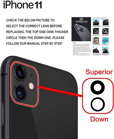 Camera Lens Glass Replacement for iPhone 11, GVKVGIH Back Camera Glass Lens Replacement with Pre-Installed Adhesive,Repair Tool Kit and Installation Manual in Saudi Arabia