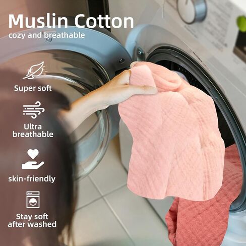 100% Cotton Crib Sheet, Cotton Breathable Crib Sheet, Standard Crib Sheet, Size 52 "X 28", 2 Pieces (Gradient Pink) in Kuwait