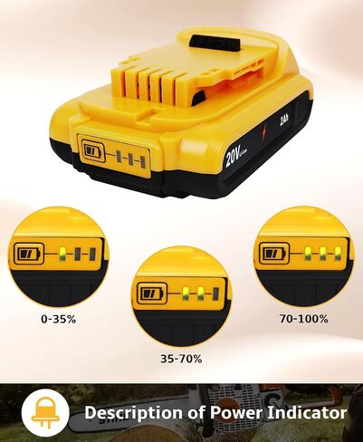 20V 2000mAh بطارية بديلة لأدوات حديقة DeWalt الكهربائية ، متوافقة مع الشاحن الأصلي Dewalt ، والتحمل المفرط ، ودرجة الحرارة ، والحماية الزائدة متعددة المراحل in Saudi Arabia