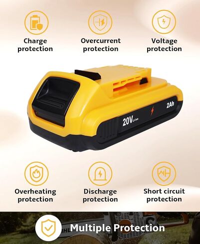 20V 2000mAh بطارية بديلة لأدوات حديقة DeWalt الكهربائية ، متوافقة مع الشاحن الأصلي Dewalt ، والتحمل المفرط ، ودرجة الحرارة ، والحماية الزائدة متعددة المراحل in Saudi Arabia