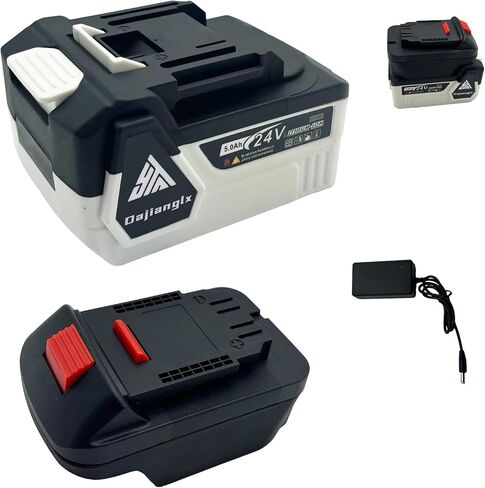 1 Pack 5.0Ah 24V Battery Replacement for Makita 18-24V Battery with Charger & Adapter for Makita to Dewalt Compatible with Cordless Power Tools BL1850B BL1840B 1860B BL1830B BL1820B in Kuwait