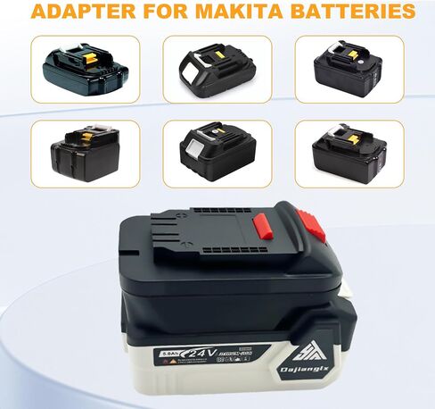 1 Pack 5.0Ah 24V Battery Replacement for Makita 18-24V Battery with Charger & Adapter for Makita to Dewalt Compatible with Cordless Power Tools BL1850B BL1840B 1860B BL1830B BL1820B in Kuwait