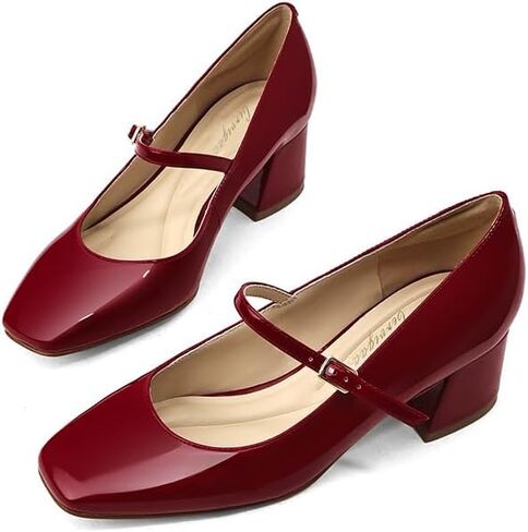 Women's Chunky Low Block Heels Mary Jane Closed Toe Work Pumps Comfortable Round Toe Dress Wedding Shoes in Kuwait