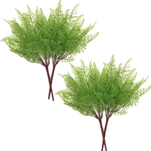 Fake Plants Artificial Shrubs, Plastic Greenery Grass Bushes Foliage Home Garden Christmas Decorations Office Kitchen Room House Outdoor Indoor Wedding DIY Decor Decoration Planter Filler - 6 Pack in Saudi Arabia