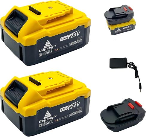 1 Pack 5.0Ah 24V Battery Replacement for Makita 18-24V Battery with Charger & Adapter for Makita to Dewalt Compatible with Cordless Power Tools BL1850B BL1840B 1860B BL1830B BL1820B in Kuwait