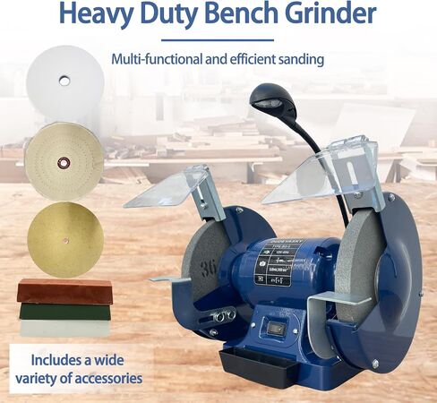 6 Inch Bench Grinder with LED light, 3550 RPM, 3/4 HP, 120V, Table High-Speed Bench Grinder for sharpening (Model BG-6) in Saudi Arabia