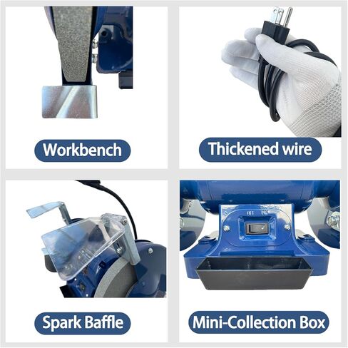 6 Inch Bench Grinder with LED light, 3550 RPM, 3/4 HP, 120V, Table High-Speed Bench Grinder for sharpening (Model BG-6) in Saudi Arabia
