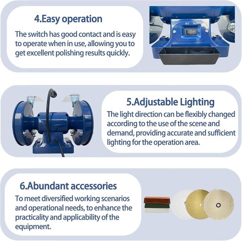 6 Inch Bench Grinder with LED light, 3550 RPM, 3/4 HP, 120V, Table High-Speed Bench Grinder for sharpening (Model BG-6) in Saudi Arabia