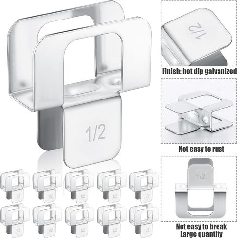 Hicarer 100 Pcs Plywood H Clips for Roofing 7/16 Inch Panel Plywood Sheathing Clip, Steel Box Clips Panel Edge Sheathing Clips Quick Installation-hot Dipped Galvanized for Extended Life in Saudi Arabia