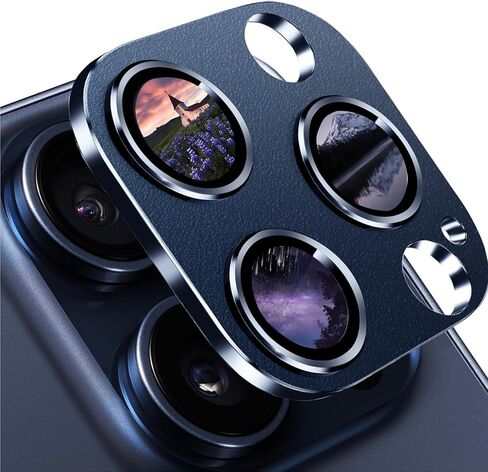 واقي عدسة الكاميرا لهاتف iPhone 14 Pro Max iPhone 14 Pro iPhone 15 Pro Max iPhone 15 Pro غطاء شاشة الكاميرا، حماية قوية من السقوط ليس من السهل أن تسقط حلقة معدنية من الزجاج المقسى in Kuwait