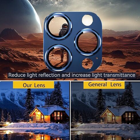 واقي عدسة الكاميرا لهاتف iPhone 14 Pro Max iPhone 14 Pro iPhone 15 Pro Max iPhone 15 Pro غطاء شاشة الكاميرا، حماية قوية من السقوط ليس من السهل أن تسقط حلقة معدنية من الزجاج المقسى in Kuwait