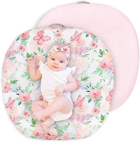 Newborn Lounger Cover for Girls Boys, Removable Soft Baby Lounger Cover 1 Pack, Reversible Infant Lounger Cover Fleece, Purple Floral (Only Cover) in Kuwait