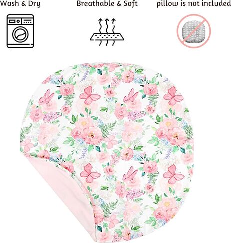 Newborn Lounger Cover for Girls Boys, Removable Soft Baby Lounger Cover 1 Pack, Reversible Infant Lounger Cover Fleece, Purple Floral (Only Cover) in Kuwait
