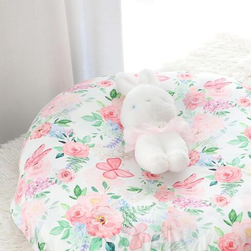 Newborn Lounger Cover for Girls Boys, Removable Soft Baby Lounger Cover 1 Pack, Reversible Infant Lounger Cover Fleece, Purple Floral (Only Cover) in Kuwait