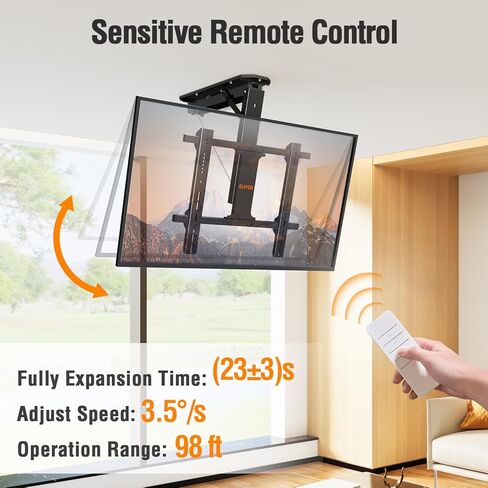 ELIVED Ceiling TV Mount for Most 37-75 Inch LED, LCD OLED Flat Curved TVs, Height Adjustable Full Motion TV Mount, Hanging TV Bracket Swivel and Tilt, Holds up to 110 lbs, Max VESA 600x400mm YD3016 in Kuwait