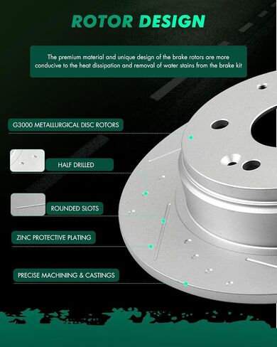 SCITOO Rear 12.32" Brake Pads and Rotors Kits Fit For Honda Odyssey 2005 2006 2007 2008 2009 2010 in Saudi Arabia