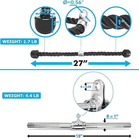 A2ZCARE Combo Tricep Press Down Cable Attachment - Cable Machine Accessories for Home Gym with Multi Option in Saudi Arabia