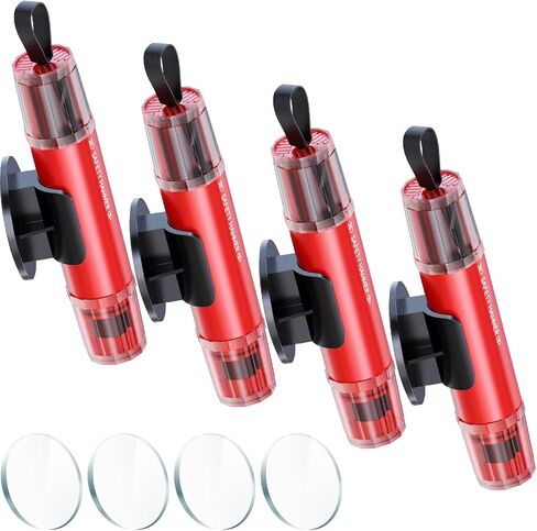 Safe Hammer Car Window Breaker, 2 in 1 Car Window Breaker and Seat Belt Cutter, Multifunctional Auto Glass Breaker, Car Hammer Seatbelt Cutter Emergency Escape Tool(4 Pack) in Kuwait