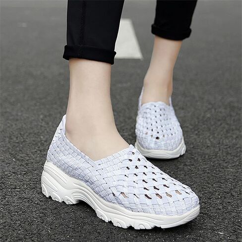 فيرودرز ، منصة ، منصة ، المنسوجة من منصة ، منصة ، ويدلز ، والنساء ، والنساء ، والنساء ، ومضخات الإسفين ، أحذية أزياء مريحة مصنوعة يدويًا in Kuwait