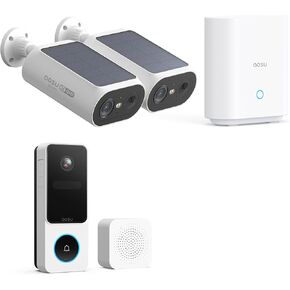 AOSU Solar Security Cameras Wireless Outdoor, Doorbell Camera Wireless - Head-to-Toe View,
