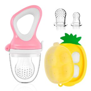 Teething Toys, Baby Fruit Feeder, Breastmilk Popsicle Molds for Baby Cooling Relief, BPA Free Silicone Baby Food Feeder for Safe Infant Self Feeding, Teething Pacifier 4 Month+ (Blue)