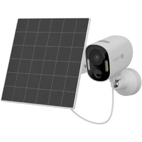 Swann Xtreem4K Eco Security Camera with Solar Panel: 4K UHD Video, AI Motion Detection w/Thermal Sensing, Solar Charging, Color Night Vision, Two-Way Audio, IP65 Weatherproof, 32GB MicroSD Included.