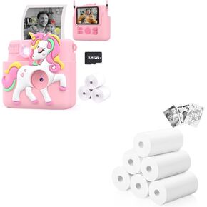 Kids Camera with 6 Rolls Refills for Girls