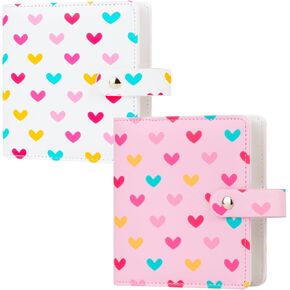 Rekeen 2Pcs 112 Pockets Photo Album for Fujifilm Instax Mini & Polaroid 2x3 Inch Photos, Leather Cover, Pink, 2 inches