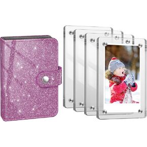 Fintie Instax Mini Photo Album Book + Acrylic Magnetic Fridge Photo Frame for Fujifilm Instax Mini 2x3 Inch Films