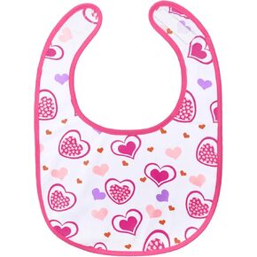 Littleforbig Cotton Waterproof Babydoll Printed Adult Bib with Adjustable Hook-and-Loop Fastener Closure - Princess Hearts Adult Bib