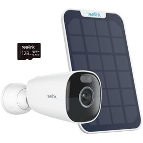 REOLINK Outdoor Security Wireless Camera, 2K+ 5MP Cameras for Home Security with 33ft Night Vision, 2.4/5GHz Dual Wi-Fi, 2-Way Talk, Argus Eco Pro with 6W Solar Panel+128GB SD Card