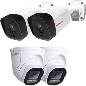 TIGERSECU 5MP Security Camera Bundle Mix 4-Pack
