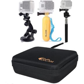 Universal Action Camera Accessories with Medium Carrying Case Travel Storage Bag Compatible with Gopro Series Action Camera