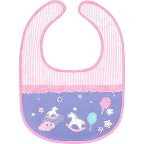 Littleforbig Cotton Waterproof Babydoll Printed Adult Bib with Adjustable Hook-and-Loop Fastener Closure - Little Fantasy Adult Bib