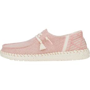 HEYDUDE Wendy Funk Coastal Jute Pink Size 10, Women’s Shoes, Women’s Slip-on Loafers, Comfortable & Light-Weight