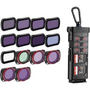 Freewell Osmo Pocket 3 ND, ND/PL, CPL, Snow Mist 1/4, LPR Filters 14Pack Kit with Duo Card Reader