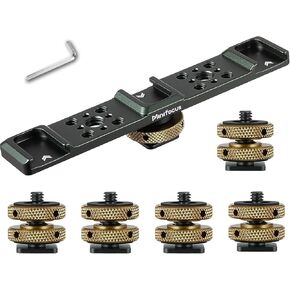 MINIFOCUS Triple Cold Shoe Extension Bar & Camera Hot Shoe Mount Adapter