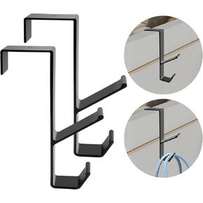 Over The Door Hooks 2 Pack Sturdy Metal Over Dual Hook Hanger No Assembly Required for Coats,Jackets,Hats,Robes,Towels,Ideal for Bathroom,Bedroom,Mudroom.. (White 2pcs)