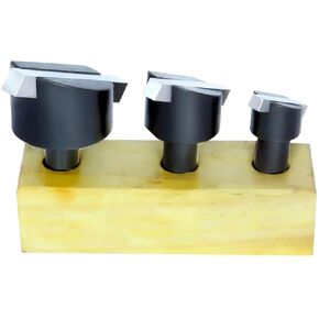مجموعة أداة قطع ذبابة buyohlic من 3 أجهزة كمبيوتر مع Bit tool bit- 1/2 "بوصة ساق (قطر الرأس 3/4" ، 1-1/8 "و 1-1/2" بوصة) مع حامل خشبي