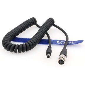 Eonvic 12 Pin Female Hirose to 12V DC Coiled Power Cable for GH4 B4 2/3" Fujinon Canon Nikon Camera Lens