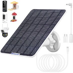 8W Upgraded Solar Panel for Bird Feeder Camera - USB C Solar Panels Charger Compatible with Rechargeable Battary Powered Camera Outdoor,Camera Solar Panel with IP65,9.8ft Cable 360° Swivel Bracket