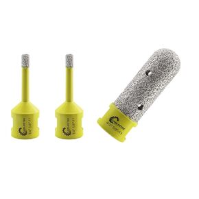 Diamond Tile Drill Bits 2pcs 1/4"(6mm) SANLEETEK Vacuum Brazed Diamond Hole Saw Diamond Finger Milling Bits 4/5"(20mm)