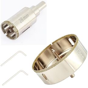 4 1/2 Inch Diamond Hole Saw + 1 1/8 Inch Tile Hole Saw for Porcelain Tile, Stone, Ceramics Pot, Marble and Granite, Wet Use