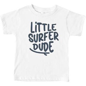 Little Surfer Dude Baby Short Sleeve Infant Summer Baby Vacation T Shirt (White, 12-18 Months)